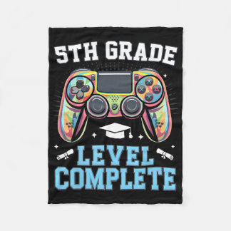 5th Grade Level Complete Last Day Of School Gamer Fleece Blanket