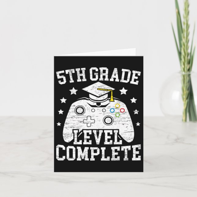 5th Grade Level Complete Student Graduation Video  Card (Front)