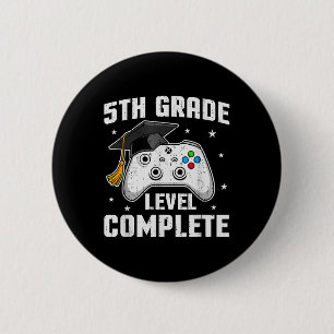 5th Grade Level Complete Video Game Fifth Grade Gr 6 Cm Round Badge