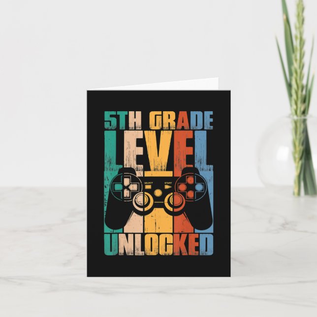 5th Grade Level Unlocked Back To School Game Contr Card (Front)