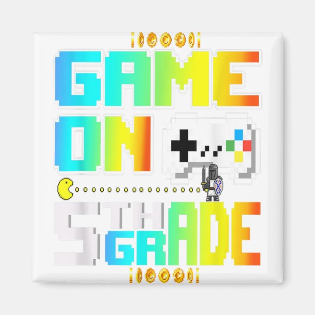 5th Grade Level Unlocked Back To School Game Contr Magnet (Front)