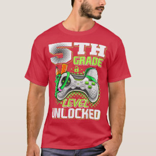 5th Grade Level Unlocked Funny Back To School Vide T-Shirt
