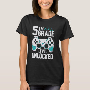 5th Grade Level Unlocked Gamer First Day Of School T-Shirt