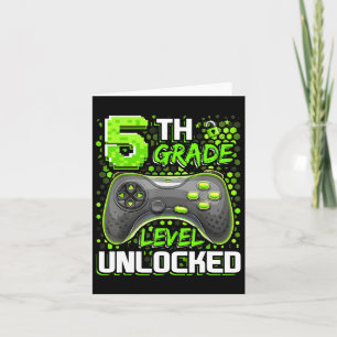 5th Grade Level Unlocked Gaming Gamer Boys Back To Card