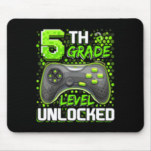 5th Grade Level Unlocked Gaming Gamer Boys Back To Mouse Mat