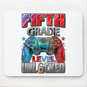 5th Grade Level Unlocked Gaming Gamer Boys Back To Mouse Mat