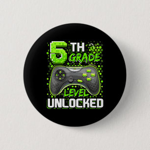 5th Grade Level Unlocked Gaming Gamer Boys Ck To S 6 Cm Round Badge
