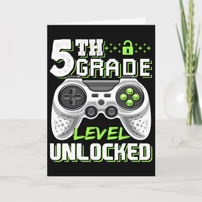 5th Grade Level Unlocked Video Game Ck To School B Card (Front)