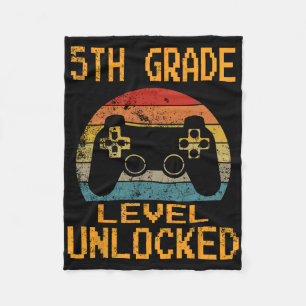 5th Grade Level Unlocked Video Gamer Back To Schoo Fleece Blanket