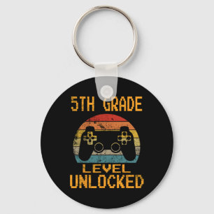 5th Grade Level Unlocked Video Gamer Back To Schoo Key Ring