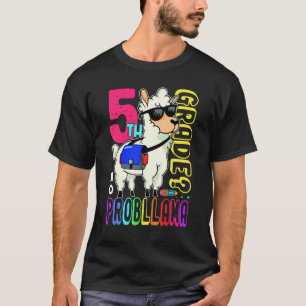5th Grade No Prob Llama Back To School First Day 2 T-Shirt