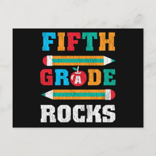 5th Grade Rock Back School Matching Music Teacher Postcard