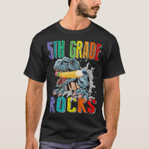 5th Grade Rocks Back To School Dinosaur T-Shirt