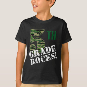 5th Grade Rocks Camo Fifth Grader Back To School C T-Shirt