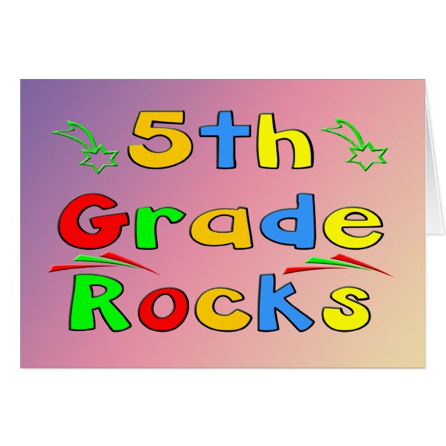 5th Grade Rocks Card (Front Horizontal)