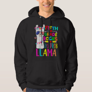 5th Grade Rocks No Prob Llama Teacher Back To Scho Hoodie