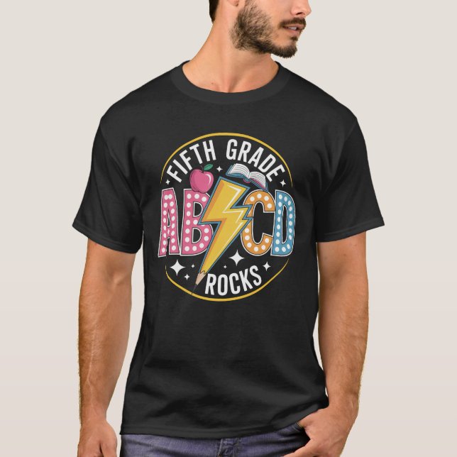 5th grade, rocks, pencil, lighting, teacher, educa T-Shirt (Front)