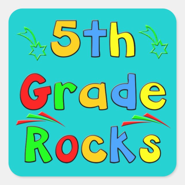 5th Grade Rocks Sticker (Front)