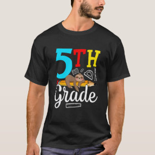 5th Grade Sloth Back To School Happy 1st Day T-Shirt