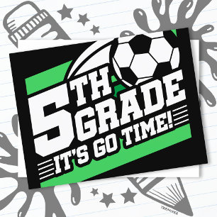 5th Grade Soccer Football First Day Back To School Postcard