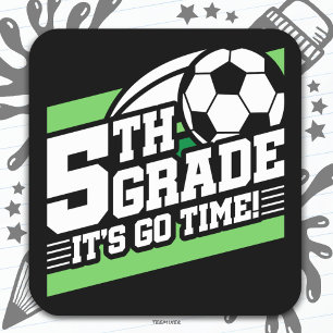 5th Grade Soccer Football First Day Back To School Square Sticker