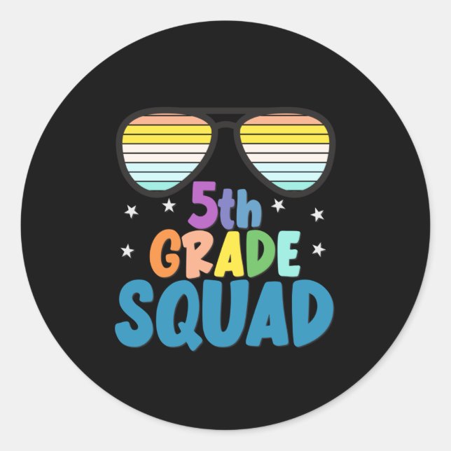 5th Grade Squad Classic Round Sticker (Front)