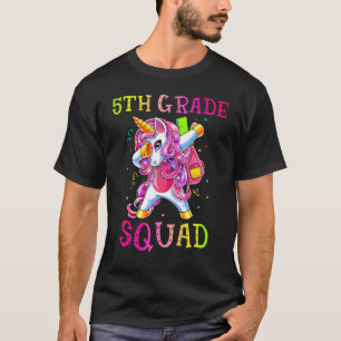 5th Grade Squad Dabbing Unicorn Girls Kids Back To T-Shirt