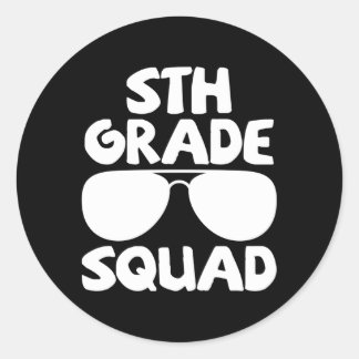 5Th Grade Squad First Day Of School Back To School Classic Round Sticker
