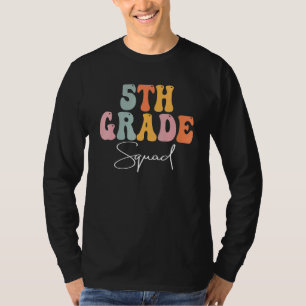 5th Grade Squad Retro Groovy Women Happy First Day T-Shirt