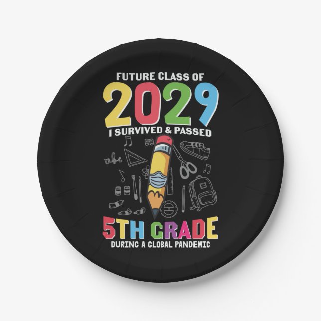 5th Grade Teacher 5th Grade During A Global Paper Plate (Front)