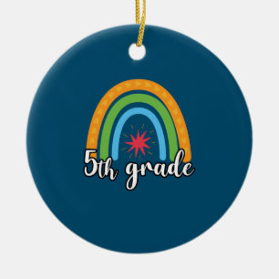 5th Grade Teacher 5th Grade Rainbow Star Ceramic Tree Decoration