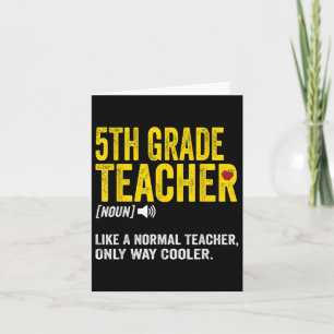 5th Grade Teacher Fifth Grade Definition Card