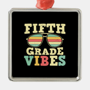 5th Grade Teacher Fifth Grade Vibes Metal Tree Decoration