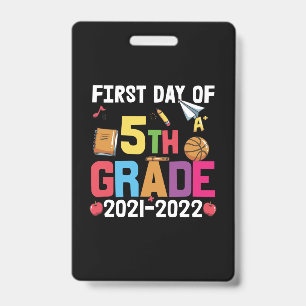 5th Grade Teacher First Day Of 5th Grade ID Badge