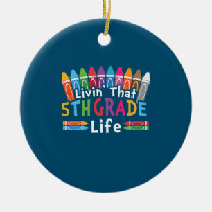 5th Grade Teacher Living That 5th Grade Life Ceramic Tree Decoration