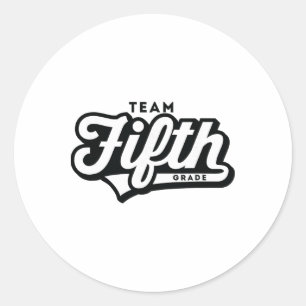5th Grade Team School Teacher Fifth Bysebyll-style Classic Round Sticker