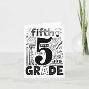 5th Grade Typography Team Fifth Grade Teacher Back Card