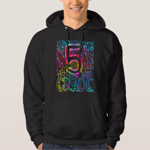 5th Grade Typography Team Fifth Grade Teacher Back Hoodie