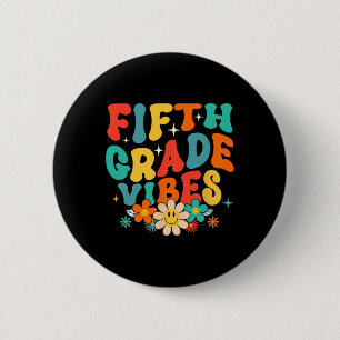 5th Grade Vibes Back To School Retro Fifth Grade T 6 Cm Round Badge
