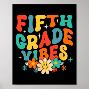 5th Grade Vibes Back To School Retro Fifth Grade T Poster