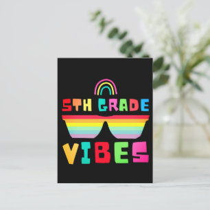 5th Grade Vibes Back To School Teacher & Student Holiday Postcard