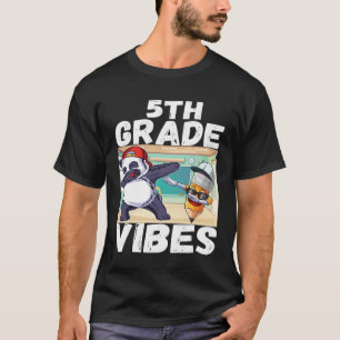 5th Grade Vibes Dabbing Panda Back to School Kids  T-Shirt