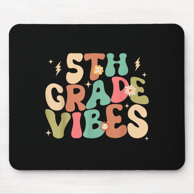 5th Grade Vibes Groovy Back To School Mouse Mat (Front)
