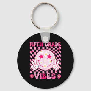 5th Grade Vibes Smile Face Back To School Teachers Key Ring