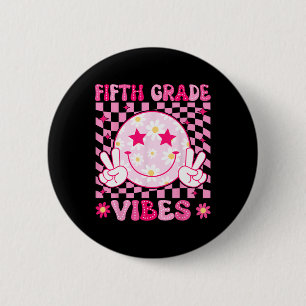 5th Grade Vibes Smile Face Ck To School Teachers K 6 Cm Round Badge