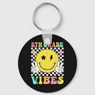 5th Grade Vibes Teacher Kids Fifth Grade Team Back Key Ring