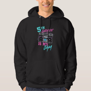 5th Grade Vintage 80s Boombox Teacher Student Hoodie