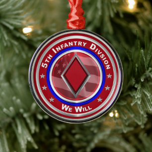 5th Infantry Division Keepsake Metal Tree Decoration