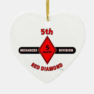 5TH INFANTRY DIVISION (MECHANIZED)"RED DIAMOND" CERAMIC TREE DECORATION