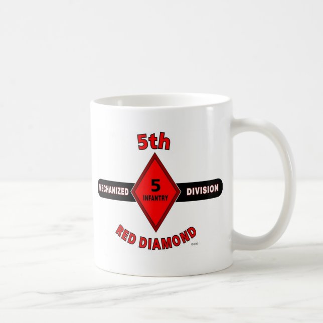 5TH INFANTRY DIVISION (MECHANIZED)"RED DIAMOND" COFFEE MUG (Right)